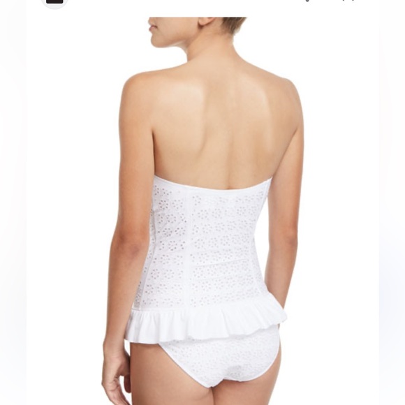 Tory Burch Broderie Anglaise Flounce One-Piece Bathing Suit - Size Large - Picture 3 of 14